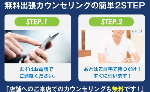 無料出張カウンセリングかんたん2ステップ